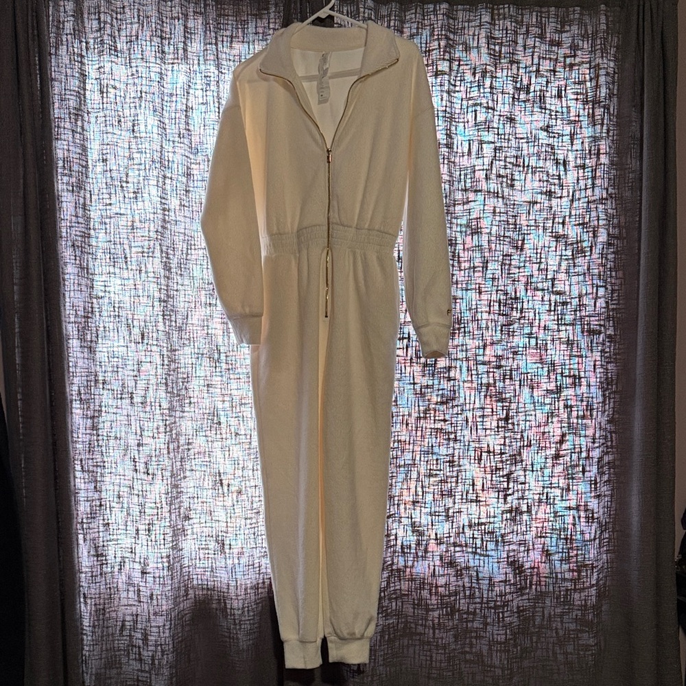 Fabletics Cozy Cream Zip-Up Jumpsuit